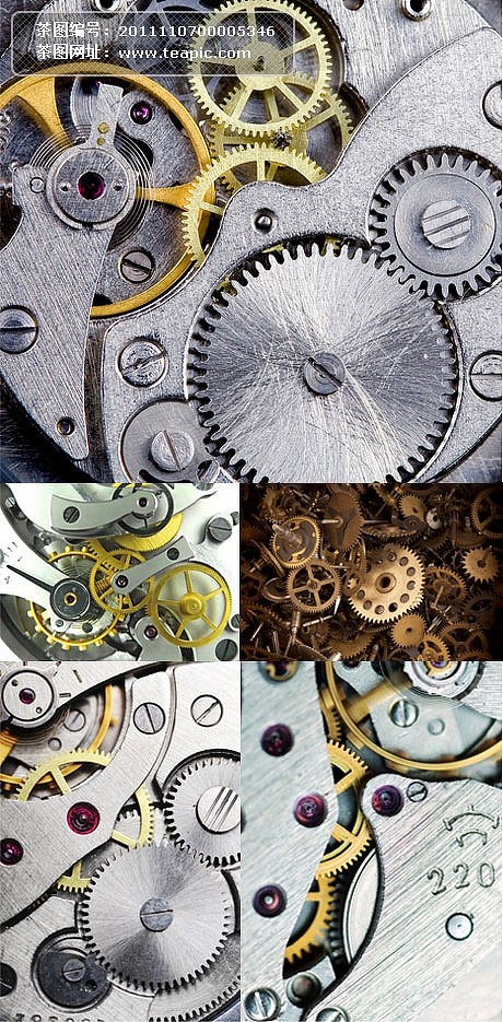 鐘表齒輪零件高清圖片素材